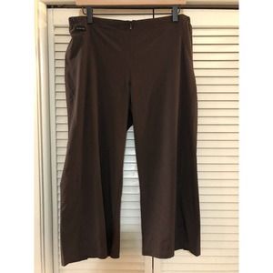 SportHill Women's Brown Pants Crop Elastic Back Waistband XL Stretch